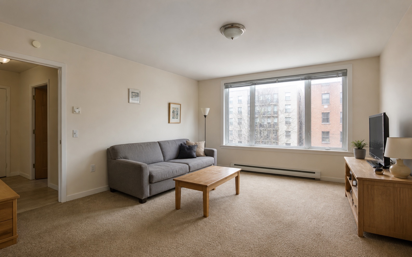 Original living room before an AI interior design transformation