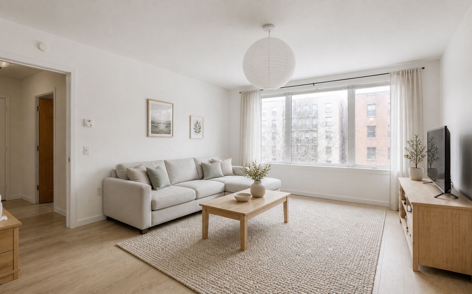 Scandinavian AI interior design variation of the original living room