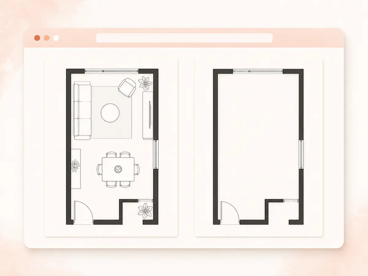 Interior designer preparing a floor plan for a client proposal