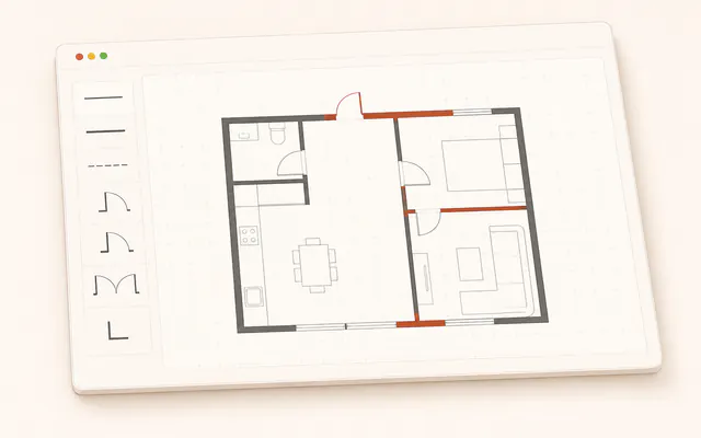 Real estate agent drawing a property layout with the Floor Plan Creator