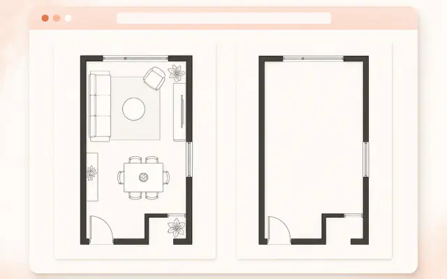 Renovation contractor workflow showing a floor plan prepared for a client quote