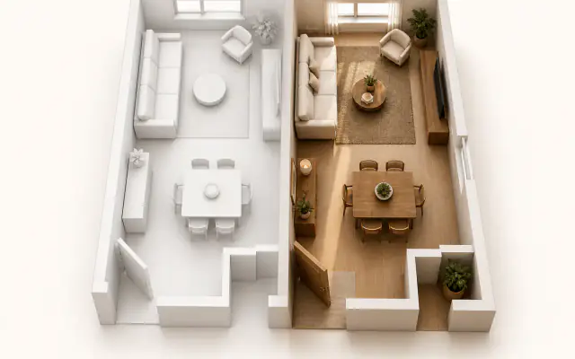 Renovation contractor workflow showing style and finish choices for the quoted scope